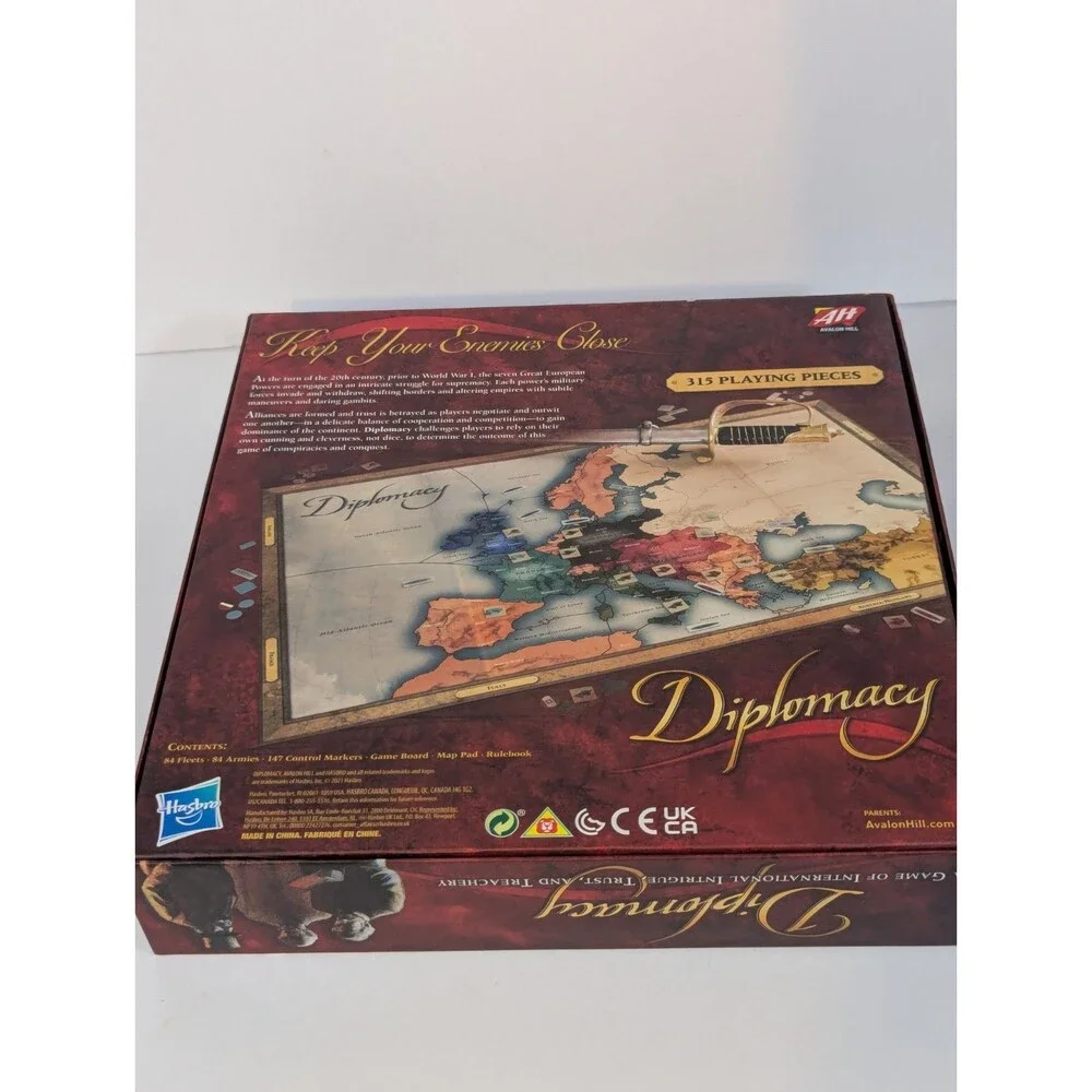 Diplomacy Board Game by Avalon Hill  50th Anniversary Wizards 2008 Complete